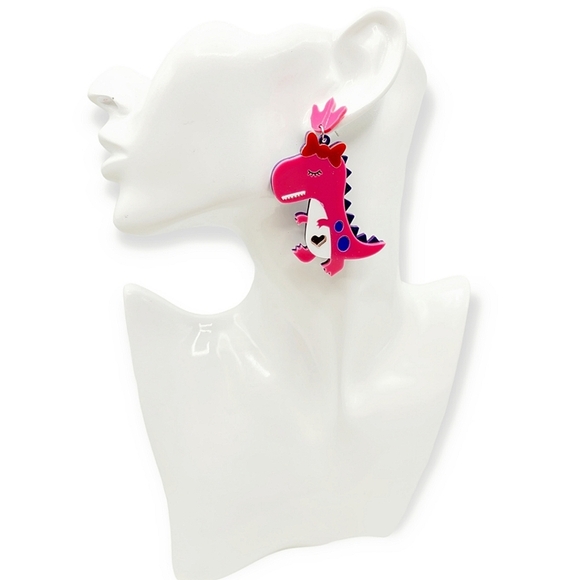 Dinosaur Acrylic Earrings - Picture 2 of 2